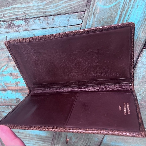 Vintage Birks Genuine Lizagator Brown Cheque book - Picture 6 of 14